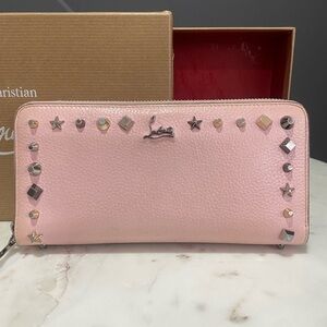 Christian Louboutin Pink Wallet with Metallic Studs